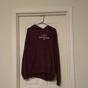 Hollister Burgundy Fleece Hoodie